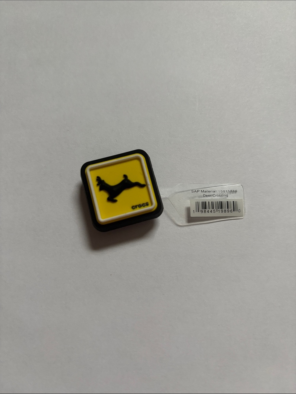 CROCS Yellow and Black Deer Crossing Square Jibbitz Charm